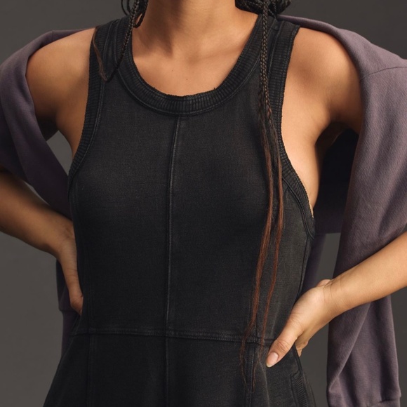 Anthropologie Daily Practice "Horizon Wide-Leg Black Knit Jumpsuit" Size Medium - Picture 2 of 13